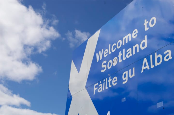 scotland entry sign