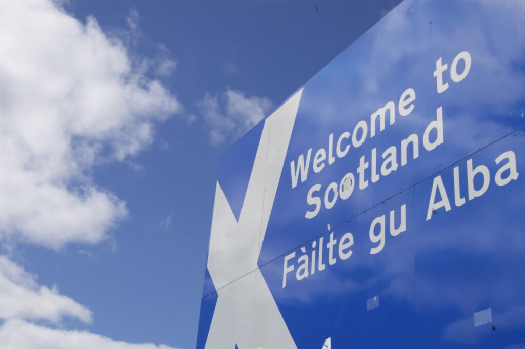 scotland entry sign